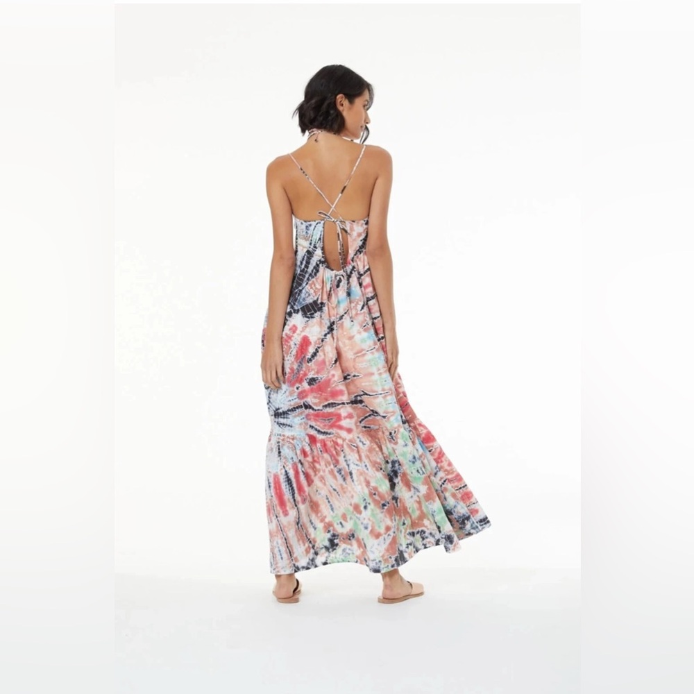 YOUNG FABULOUS & BROKE Haisey Sun Dress Tie-Dye Maxi Size S EUC Boho Festival - Picture 2 of 13
